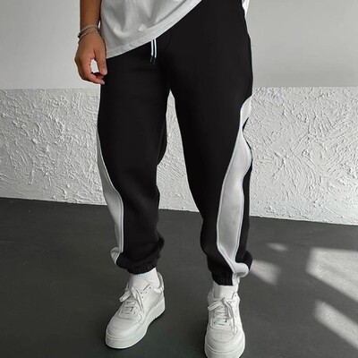 Vīriešu ikdienas sporta krāsu bikses pavasara un rudens skriešanas bikses