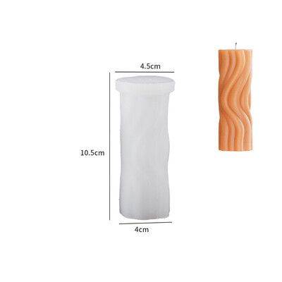 Viļņveida cilindriska sveces silikona veidne ar neregulāru ģeometrisku formu savītām svītrām Cilindriska sveču veidne, sveķu ģipša veidne