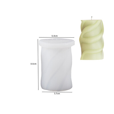 Viļņveida cilindriska sveces silikona veidne ar neregulāru ģeometrisku formu savītām svītrām Cilindriska sveču veidne, sveķu ģipša veidne