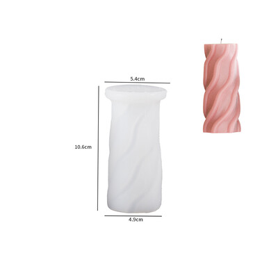 Viļņveida cilindriska sveces silikona veidne ar neregulāru ģeometrisku formu savītām svītrām Cilindriska sveču veidne, sveķu ģipša veidne