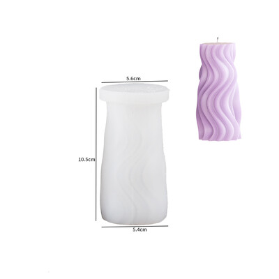 Viļņveida cilindriska sveces silikona veidne ar neregulāru ģeometrisku formu savītām svītrām Cilindriska sveču veidne, sveķu ģipša veidne