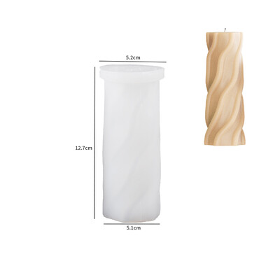 Viļņveida cilindriska sveces silikona veidne ar neregulāru ģeometrisku formu savītām svītrām Cilindriska sveču veidne, sveķu ģipša veidne