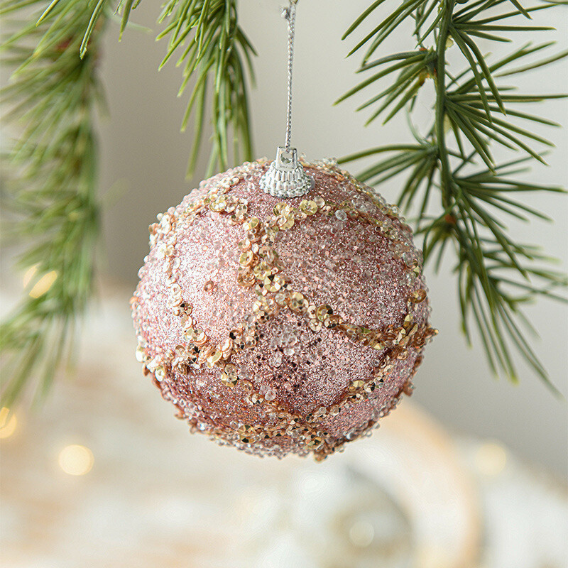 8 cm-es színes habszivacs karácsonyi labdák aranyhálós függő díszekkel az ünnepi jelenethez karácsonyfadíszekhez