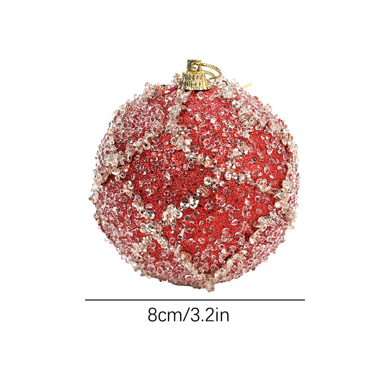 8 cm-es színes habszivacs karácsonyi labdák aranyhálós függő díszekkel az ünnepi jelenethez karácsonyfadíszekhez