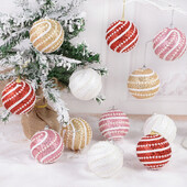 4/2gab 8cm Ziemassvētku bumbiņas zelta putu pērļu Ziemassvētku bumbiņas, rotājumi, neplīstoši Ziemassvētku eglītes piekaramie kulons Navidad Jaungada dāvana