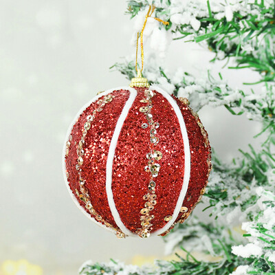 4/2gab 8cm Ziemassvētku bumbiņas zelta putu pērļu Ziemassvētku bumbiņas, rotājumi, neplīstoši Ziemassvētku eglītes piekaramie kulons Navidad Jaungada dāvana