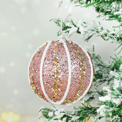 4/2gab 8cm Ziemassvētku bumbiņas zelta putu pērļu Ziemassvētku bumbiņas, rotājumi, neplīstoši Ziemassvētku eglītes piekaramie kulons Navidad Jaungada dāvana