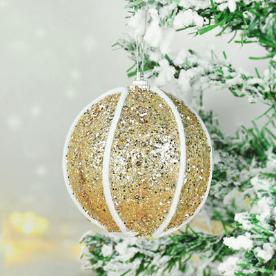 4/2gab 8cm Ziemassvētku bumbiņas zelta putu pērļu Ziemassvētku bumbiņas, rotājumi, neplīstoši Ziemassvētku eglītes piekaramie kulons Navidad Jaungada dāvana