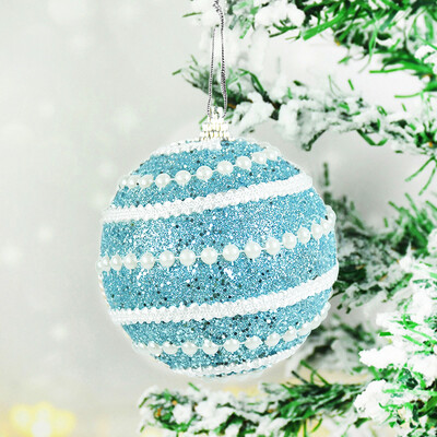 4/2gab 8cm Ziemassvētku bumbiņas zelta putu pērļu Ziemassvētku bumbiņas, rotājumi, neplīstoši Ziemassvētku eglītes piekaramie kulons Navidad Jaungada dāvana