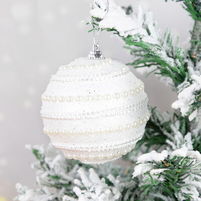 4/2gab 8cm Ziemassvētku bumbiņas zelta putu pērļu Ziemassvētku bumbiņas, rotājumi, neplīstoši Ziemassvētku eglītes piekaramie kulons Navidad Jaungada dāvana