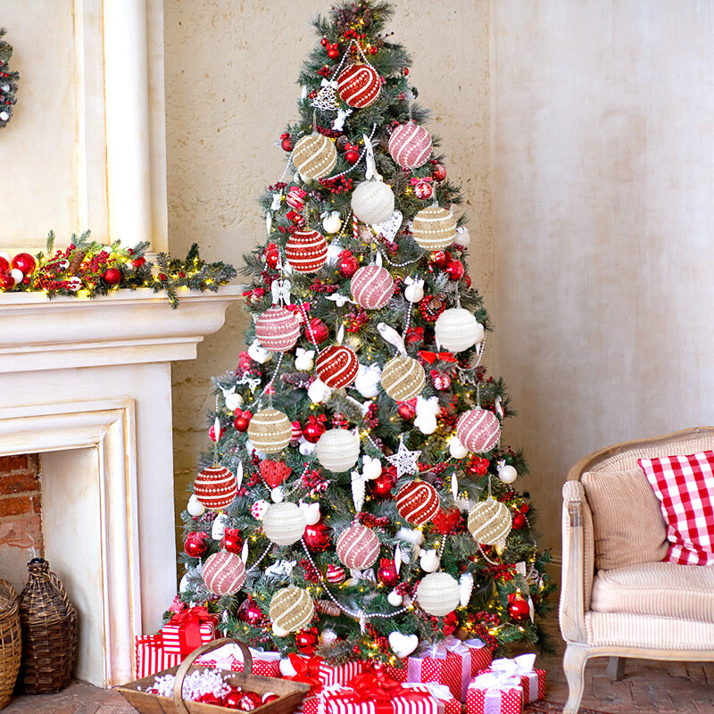 4/2gab 8cm Ziemassvētku bumbiņas zelta putu pērļu Ziemassvētku bumbiņas, rotājumi, neplīstoši Ziemassvētku eglītes piekaramie kulons Navidad Jaungada dāvana