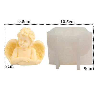 Liela eņģeļa sveces silikona veidne 3D gudrs bērnu portrets roku darbs ģipša lelle sveču sveķu veidnes mājas dekora artefakts
