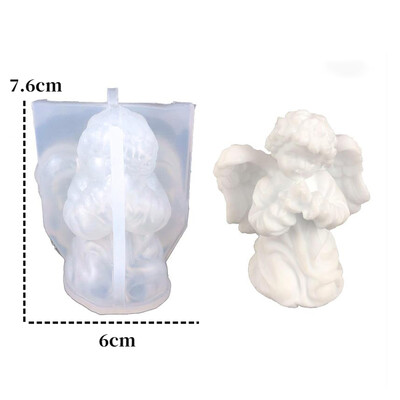 Liela eņģeļa sveces silikona veidne 3D gudrs bērnu portrets roku darbs ģipša lelle sveču sveķu veidnes mājas dekora artefakts