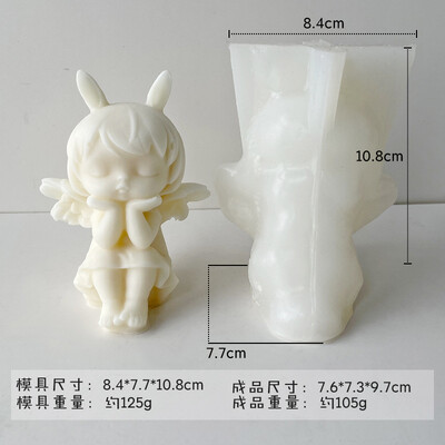 Liela eņģeļa sveces silikona veidne 3D gudrs bērnu portrets roku darbs ģipša lelle sveču sveķu veidnes mājas dekora artefakts