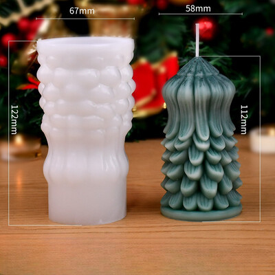 DIY Χειροποίητο Χριστουγεννιάτικο Μοτίβο Κυλινδρικό Κερί Καλούπι Σιλικόνης Γλυπτό Μοτίβο Κυλινδρικό Κερί Καλούπι Σιλικόνης