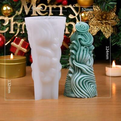 DIY Χειροποίητο Χριστουγεννιάτικο Μοτίβο Κυλινδρικό Κερί Καλούπι Σιλικόνης Γλυπτό Μοτίβο Κυλινδρικό Κερί Καλούπι Σιλικόνης