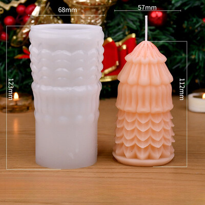 DIY Χειροποίητο Χριστουγεννιάτικο Μοτίβο Κυλινδρικό Κερί Καλούπι Σιλικόνης Γλυπτό Μοτίβο Κυλινδρικό Κερί Καλούπι Σιλικόνης