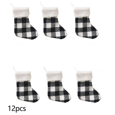 Ciorapi de Crăciun, 12 bucăți, pungă de bomboane, cadou de Moș Crăciun, șosete, ornamente pentru brad de Crăciun, pandantiv, cizme mici, decorațiuni pentru Anul Nou pentru copii