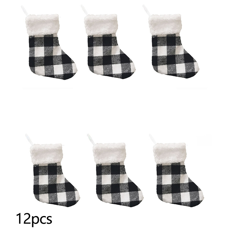 Ciorapi de Crăciun, 12 bucăți, pungă de bomboane, cadou de Moș Crăciun, șosete, ornamente pentru brad de Crăciun, pandantiv, cizme mici, decorațiuni pentru Anul Nou pentru copii