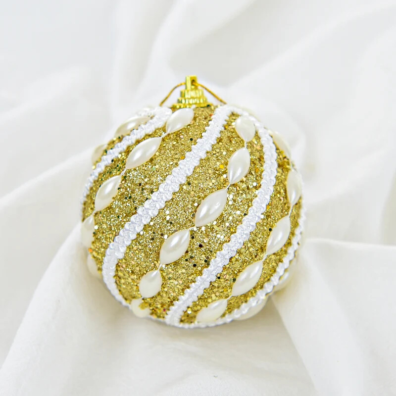 Karácsonyfadíszítő labda 8cm arany habgolyó kirakat, Karácsonyi Dísz medál Karácsonyi labda