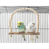 1 buc leagăn din lemn natural de piper de Sichuan, scară de nor, scară de alpinism cu clopot, mușcătură, alpinism, agățat cușcă inelă, accesoriu pentru cușcă de păsări