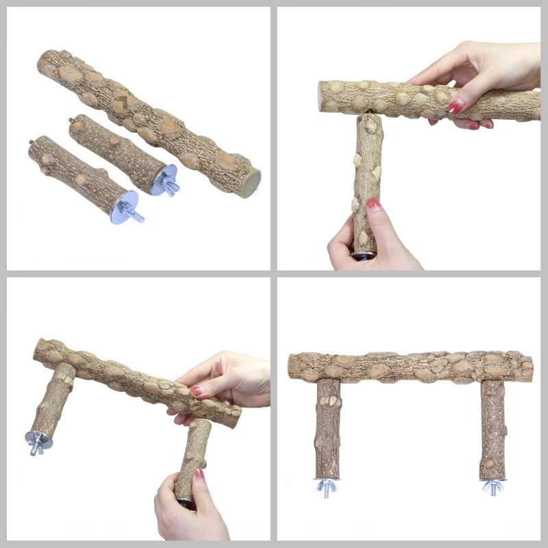 Biban de păsări Stâlp de piper natural din lemn de piper Instalare ușoară Piele de tigru Jucării de mestecat de cacatos Accesorii pentru cuști pentru păsări Accesorii pentru animale de companie