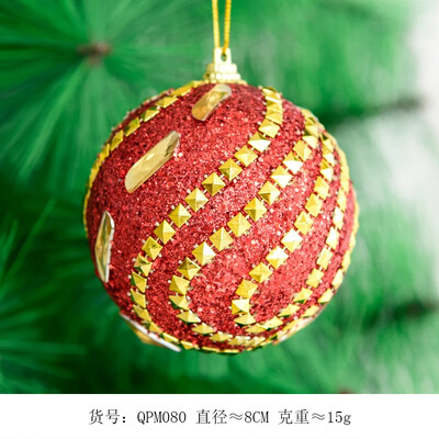 Piros arany karácsonyi labda díszítő függő labda 8 cm karácsonyi dísz karácsonyfa medál kiváló minőségű hab golyó