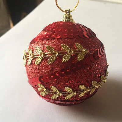 Piros arany karácsonyi labda díszítő függő labda 8 cm karácsonyi dísz karácsonyfa medál kiváló minőségű hab golyó