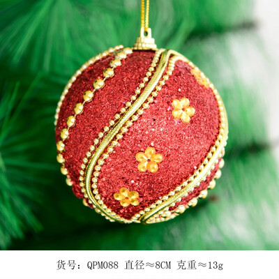 Piros arany karácsonyi labda díszítő függő labda 8 cm karácsonyi dísz karácsonyfa medál kiváló minőségű hab golyó