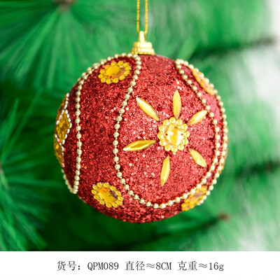 Piros arany karácsonyi labda díszítő függő labda 8 cm karácsonyi dísz karácsonyfa medál kiváló minőségű hab golyó