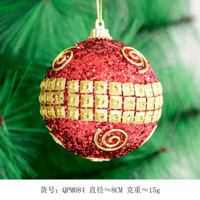 Piros arany karácsonyi labda díszítő függő labda 8 cm karácsonyi dísz karácsonyfa medál kiváló minőségű hab golyó