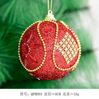 Piros arany karácsonyi labda díszítő függő labda 8 cm karácsonyi dísz karácsonyfa medál kiváló minőségű hab golyó