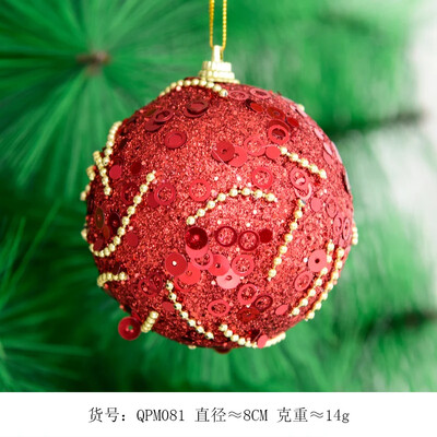Piros arany karácsonyi labda díszítő függő labda 8 cm karácsonyi dísz karácsonyfa medál kiváló minőségű hab golyó
