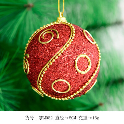 Piros arany karácsonyi labda díszítő függő labda 8 cm karácsonyi dísz karácsonyfa medál kiváló minőségű hab golyó