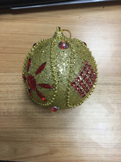 Piros arany karácsonyi labda díszítő függő labda 8 cm karácsonyi dísz karácsonyfa medál kiváló minőségű hab golyó