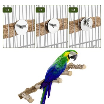 Bird Ladder Perch Cage Nature Wood Stand παπαγάλος μασώμενο παιχνίδι για μικρό μεσαίο ζώο παπαγάλου