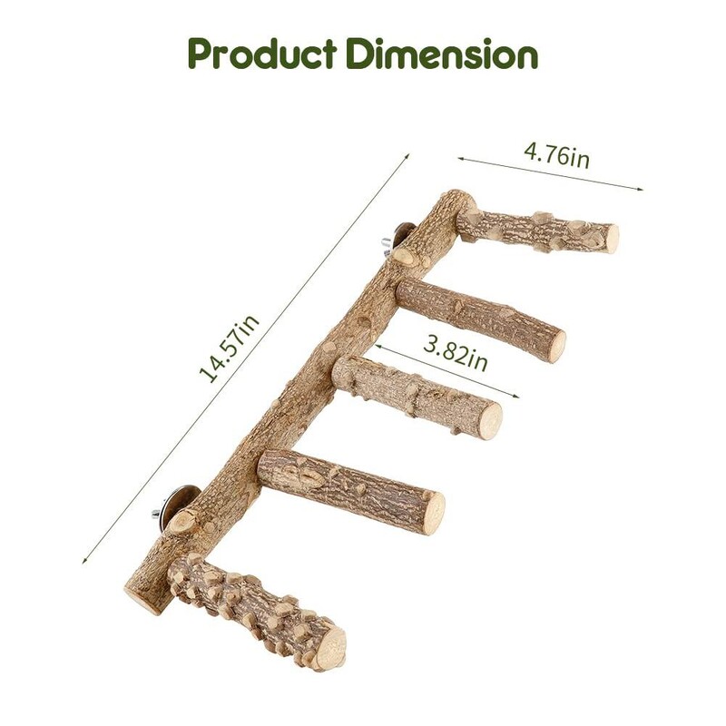 Bird Ladder Perch Cage Nature Wood Stand παπαγάλος μασώμενο παιχνίδι για μικρό μεσαίο ζώο παπαγάλου