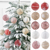 1/4 τμχ 8 εκ. Glitter Χριστουγεννιάτικες Μπάλες Ροζ Χρυσό Λευκό Κόκκινο Χριστουγεννιάτικο Δέντρο Κρεμαστό Αφρός Χειροποίητο Κρεμαστό Navidad Πρωτοχρονιά 2023 Παιδικά Δώρα