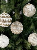 Χριστουγεννιάτικη Μπάλα Κρεμαστό Αξεσουάρ Light White Gold Shining