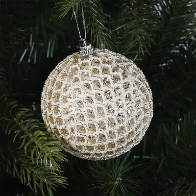 Χριστουγεννιάτικη Μπάλα Κρεμαστό Αξεσουάρ Light White Gold Shining