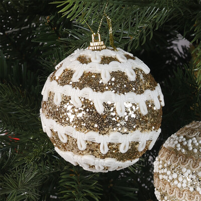 Χριστουγεννιάτικη Μπάλα Κρεμαστό Αξεσουάρ Light White Gold Shining
