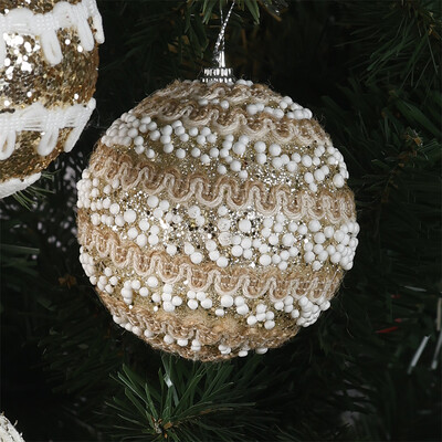 Χριστουγεννιάτικη Μπάλα Κρεμαστό Αξεσουάρ Light White Gold Shining
