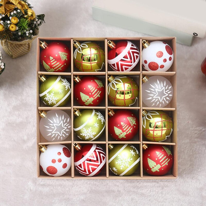 16 Božićnih kuglica u boji šampanjca Zlatne i bijele Božićne kuglice Ukrasi Božićne kuglice Privjesci za božićno drvce Dekoracije za kućne zabave