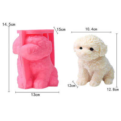 Suur istuv kaisukoer Silikoonist käsitöövorm 3D armas kutsikalõhnaline küünal kipsvaik tsementvorm käteseep šokolaadi küpsetustööriist