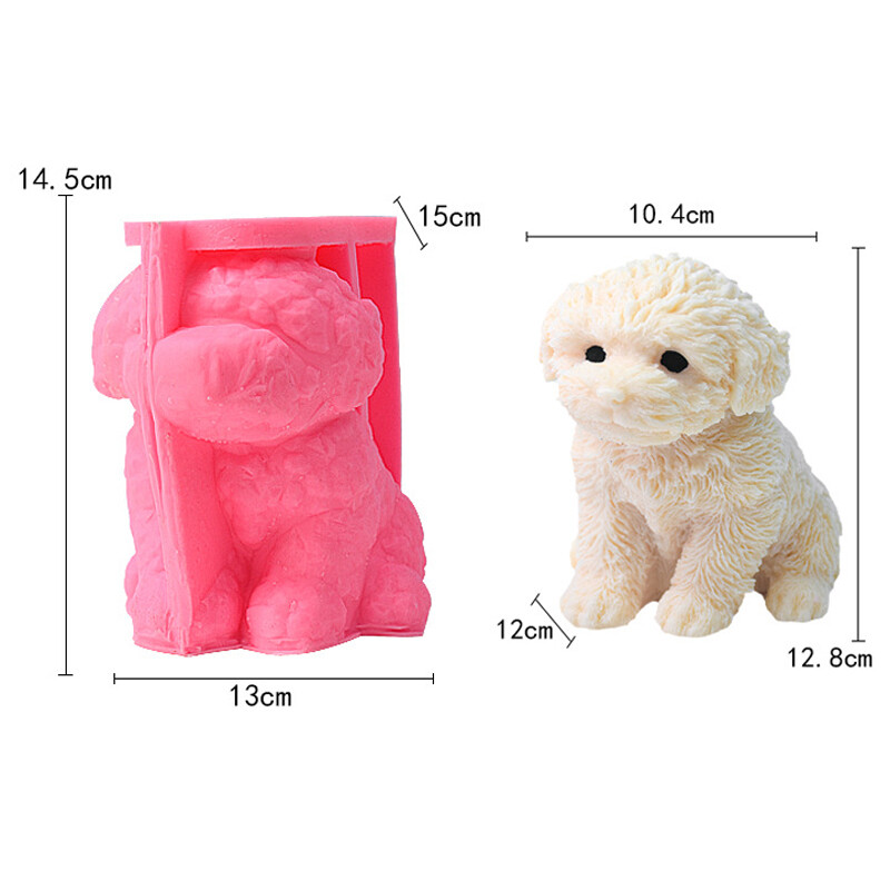 Suur istuv kaisukoer Silikoonist käsitöövorm 3D armas kutsikalõhnaline küünal kipsvaik tsementvorm käteseep šokolaadi küpsetustööriist