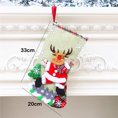 Karácsonyi Harisnya Zokni Mikulás Elk Szövet Ajándék Zokni Karácsonyi Ajándék Cukortáska Karácsonyfa dekoráció Otthon Navidad Zokni 2022