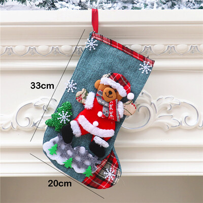 Karácsonyi Harisnya Zokni Mikulás Elk Szövet Ajándék Zokni Karácsonyi Ajándék Cukortáska Karácsonyfa dekoráció Otthon Navidad Zokni 2022