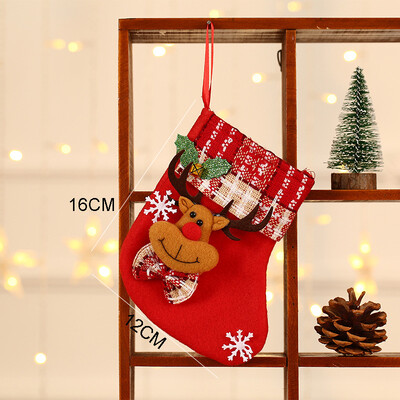 Karácsonyi Harisnya Zokni Mikulás Elk Szövet Ajándék Zokni Karácsonyi Ajándék Cukortáska Karácsonyfa dekoráció Otthon Navidad Zokni 2022