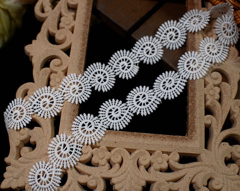 Lill, puuvillane niitpits aksessuaaridega 5cm, 1m DIY riided, ehete valmistamine, kaunistus, käsitöö materjalid, tikandid, pits