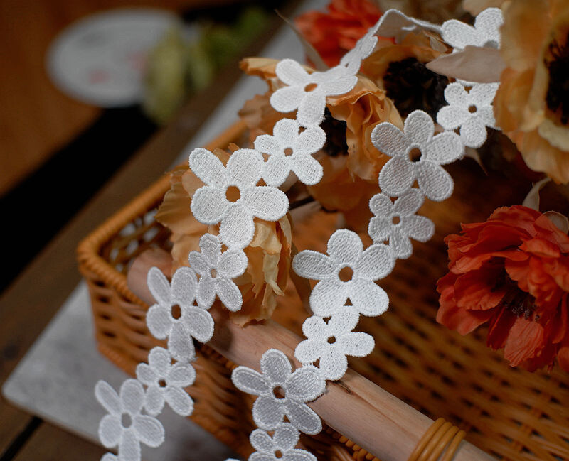 Lill, puuvillane niitpits aksessuaaridega 5cm, 1m DIY riided, ehete valmistamine, kaunistus, käsitöö materjalid, tikandid, pits